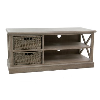 Petit meuble tv bas fabriqué en bois Korg - Hellin