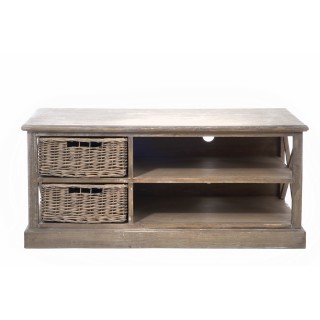 Petit meuble tv bas fabriqué en bois Korg - Hellin