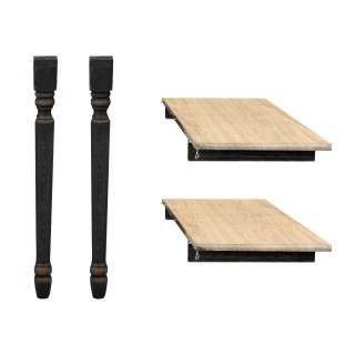 Table ronde extensible bois massif : trois rallonges centrales