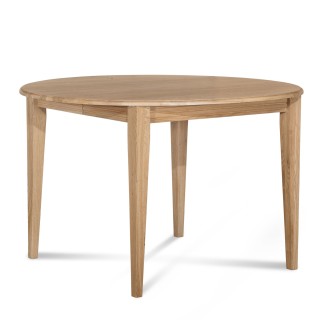 Table ronde extensible Victoria : trois rallonges et pied renfort