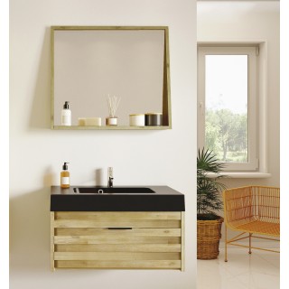 Meuble simple vasque à suspendre : acacia BENOA| HELLIN