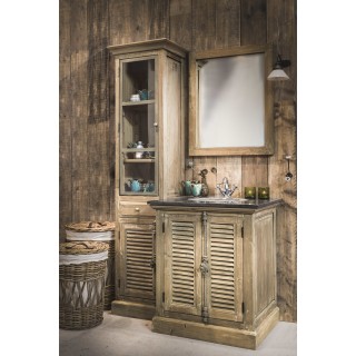 Ensemble de salle de bain : Meuble simple vasque et miroir