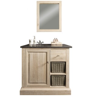 Meuble de salle de bain simple vasque miroir ensemble verone