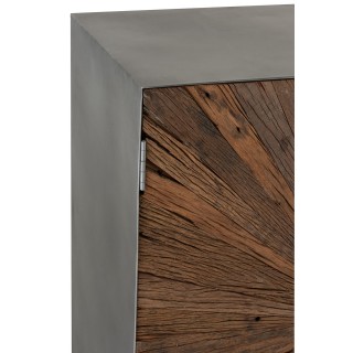 Armoire 2 portes en bois brut et métal - Hellin