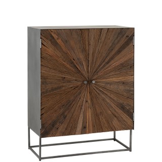 Armoire 2 portes en bois et metal shine