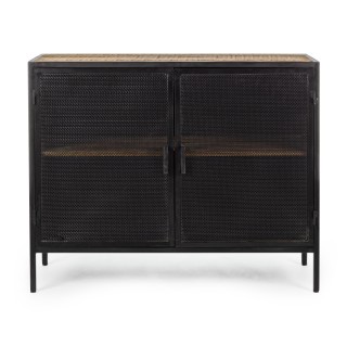 Buffet 2 portes 1 étagère en metal noir galic