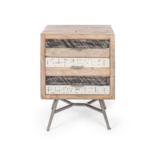 Chevet en bois et metal 3 tiroirs leiston