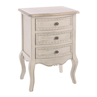 Table de nuit 3 tiroirs en bois - HELLIN