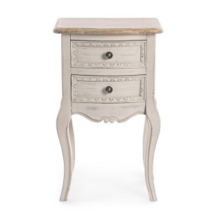 Table de nuit 2 tiroirs en bois - HELLIN