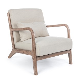 Fauteuil avec accoudoirs en lin matelasse seventies