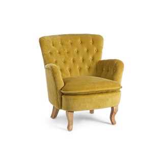 Fauteuil en tissu et bois sherlock