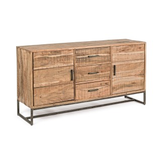 Buffet 2 portes 3 tiroirs bois et metal michigan
