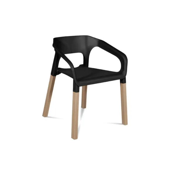 Lot de 2 chaises moderne KRAFT - Coloris noir chaise moderne noire