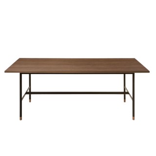 Table rectangulaire en bois et metal noir jersey
