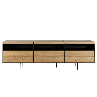 Meuble tv bas moderne en bois et metal brighton