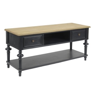 Meuble tv bas en bois / coloris noir ou blanc - Hellin