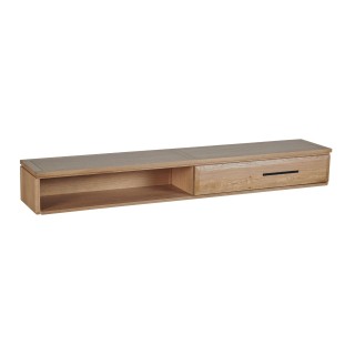 Meuble TV suspendu en bois : 1 porte et 1 niche | Hellin