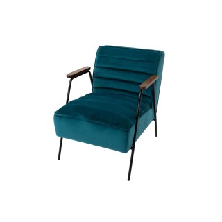 Fauteuil chic et relax en velours et métal LISBOA - HELLIN