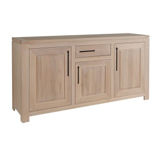 Buffet bas en chêne clair : 3 portes / 1 tiroir | Hellin