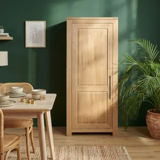 Bonnetière moderne en chêne clair 1 porte 3 tablettes BOSTON - HELLIN