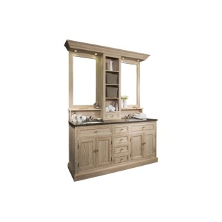 Ensemble salle de bain : meuble double vasque, colonne