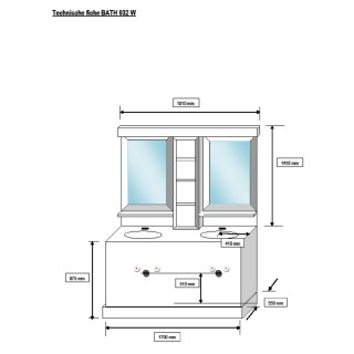 Ensemble salle de bain : meuble vasque, colonnes, miroirs