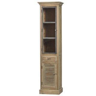 Colonne de salle de bain en bois avec porte vitree gauche hanoi