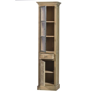 Colonne de salle de bain en bois avec porte vitrée gauche HANOÏ - HELLIN