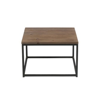 Table basse carree en bois et metal allen