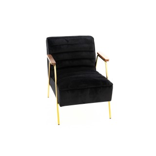 Fauteuil relax en velours et metal dore lisboa