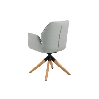 Fauteuil pivotant en tissu et bois / Style scandinave | Hellin