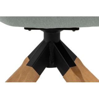 Fauteuil pivotant en tissu et bois / Style scandinave | Hellin