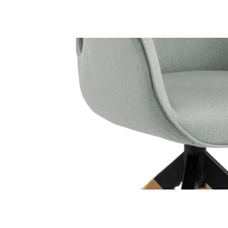 Fauteuil pivotant en tissu et bois / Style scandinave | Hellin