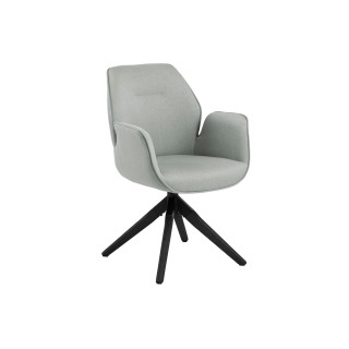 Fauteuil de salle a manger tissu et bois noir ruben