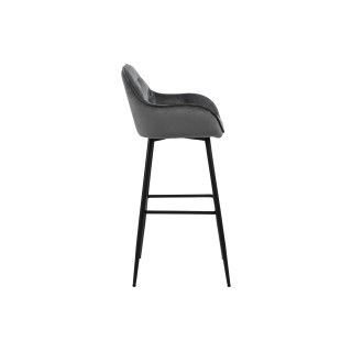 Chaise de bar avec accoudoirs en velours et métal (lot de 2) TERI - HELLIN