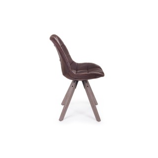 Chaise scandinave tissu et piétement bois : lot de 2 | Hellin