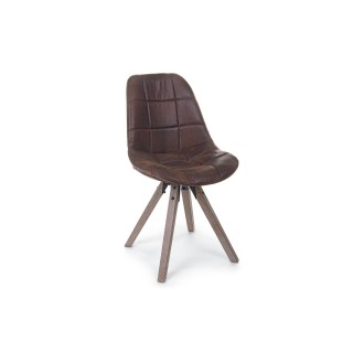 Chaise scandinave tissu et piétement bois : lot de 2 | Hellin