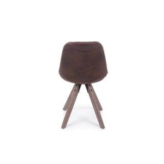 Chaise scandinave tissu et piétement bois : lot de 2 | Hellin