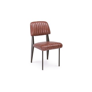 Chaise simili et piétement métal : style industriel / Clark | Hellin