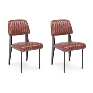 Chaise simili et piétement métal : style industriel / Clark | Hellin