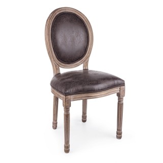 Chaise baroque en bois et tissu : 2 coloris | Hellin