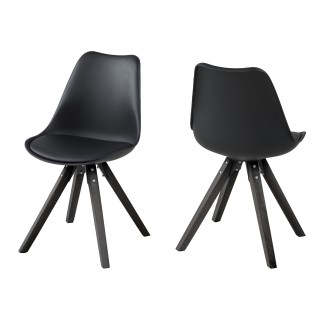 Chaises bois et resine lot de 2 coloris noir earl