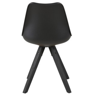 Chaise noire en bois et résine : modèle Earl - Hellin