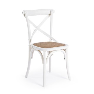 Chaise bistrot bois et rotin : modèle Estaminet - Hellin