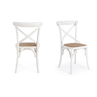 Chaise bistrot bois et rotin : modèle Estaminet - Hellin