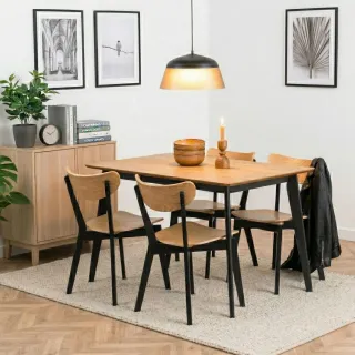 Table à manger rectangulaire en bois : 4 à 6 personnes | Hellin