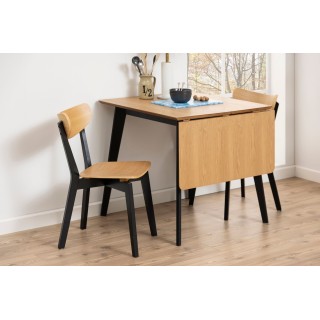 Table à rabat Leta : Table à manger carrée extensible pour 4 pers