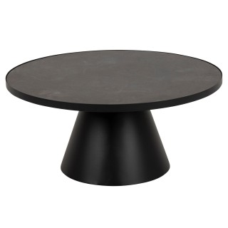 Table basse ronde en ceramique et metal d85 girolle