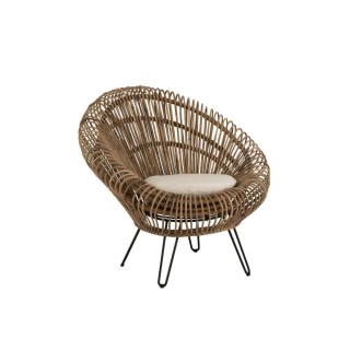 Fauteuil lounge en rotin naturel faro