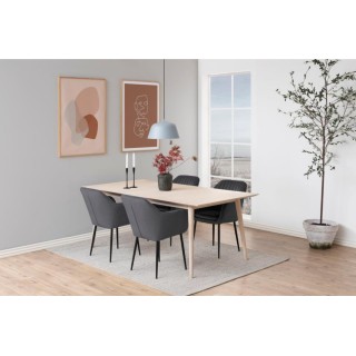 Table à manger extensible en chêne blanchi 8 à 14 couverts, longueur 300 cm - HELLIN